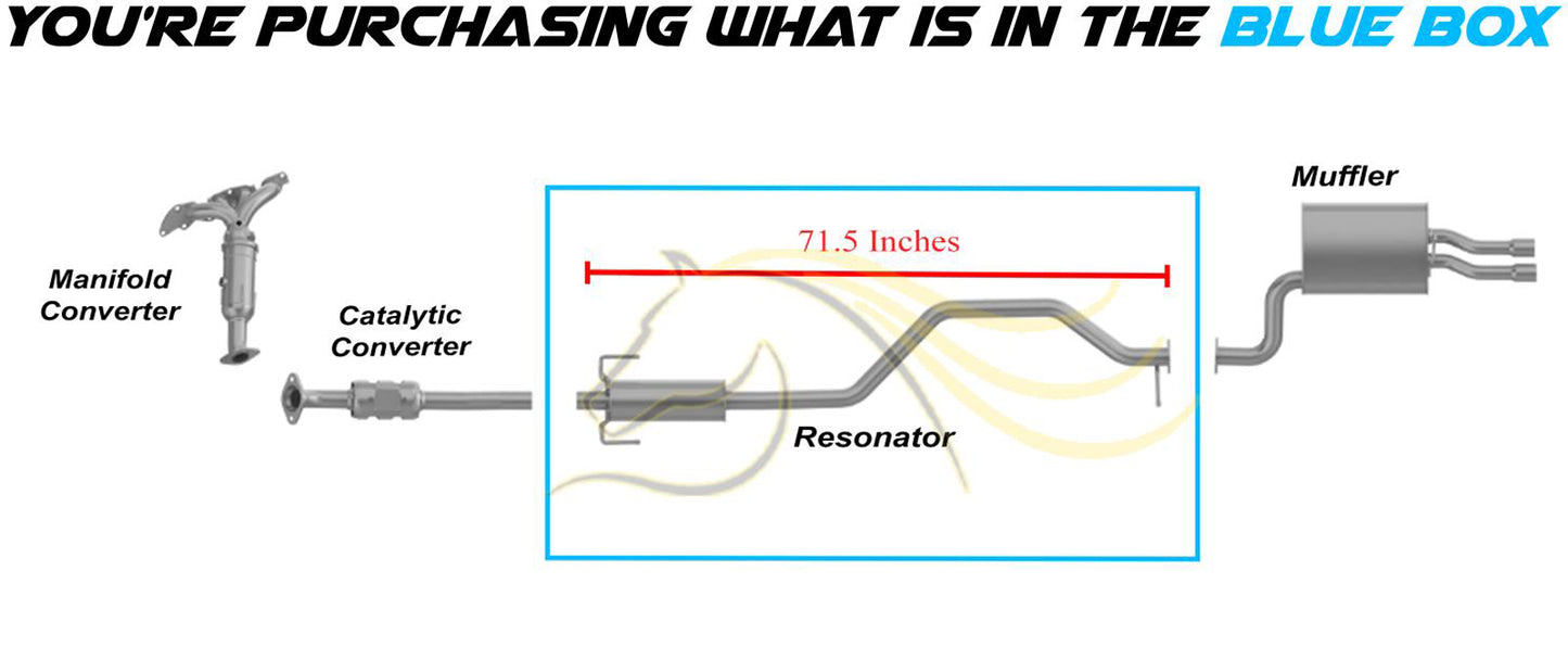 2009–2013 Mazda 6 2.5L/3.7L Stainless Steel Exhaust Resonator Pipe with Hanger