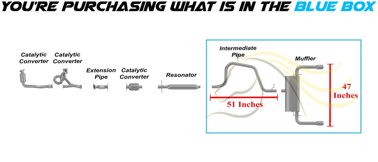 2008-2012 Chevy Malibu 3.6L Stainless Steel Exhaust Intermediate Pipe & Muffler Assembly with Hangers Kit