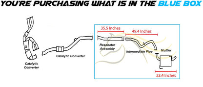 2010-2014 Subaru Outback 2.5L Resonator Intermediate Pipe and Muffler Cat-back Exhaust System