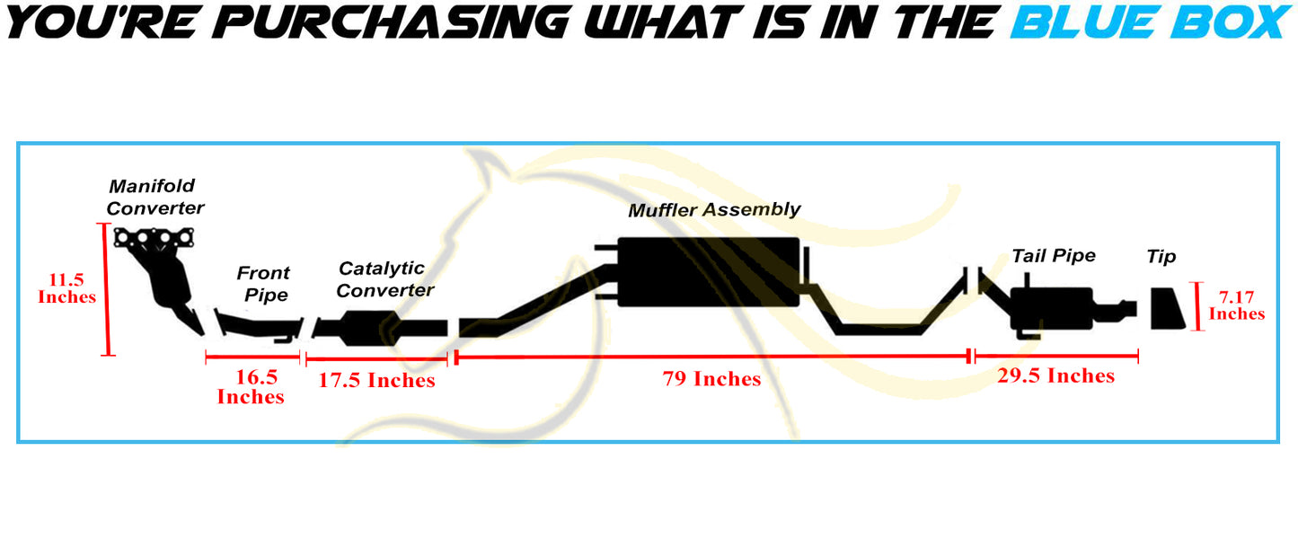 2013-2018 Hyundai Santa Fe Sport 2.4L Complete Exhaust System w/ Tip & Hangers - EPA Approved