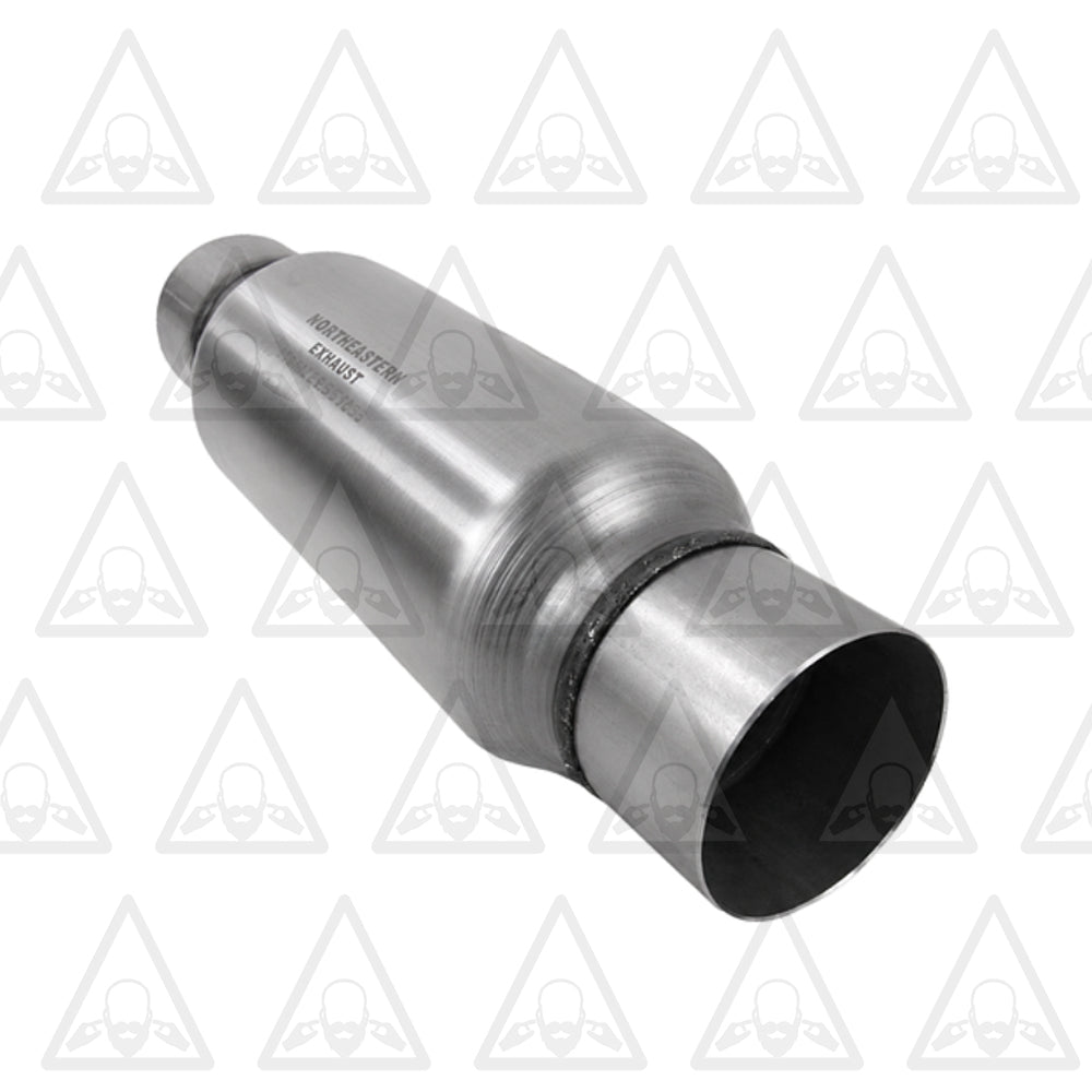 Stainless Steel Two Universal Chamber Round Performance Muffler 3.5" Inlet & 3.5" Outlet 18" Long