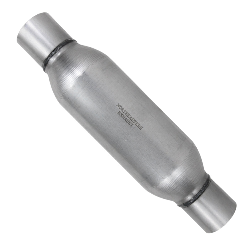Stainless Steel Universal Chamber Round Performance Muffler 3" Inlet & 3" Outlet 17" Long