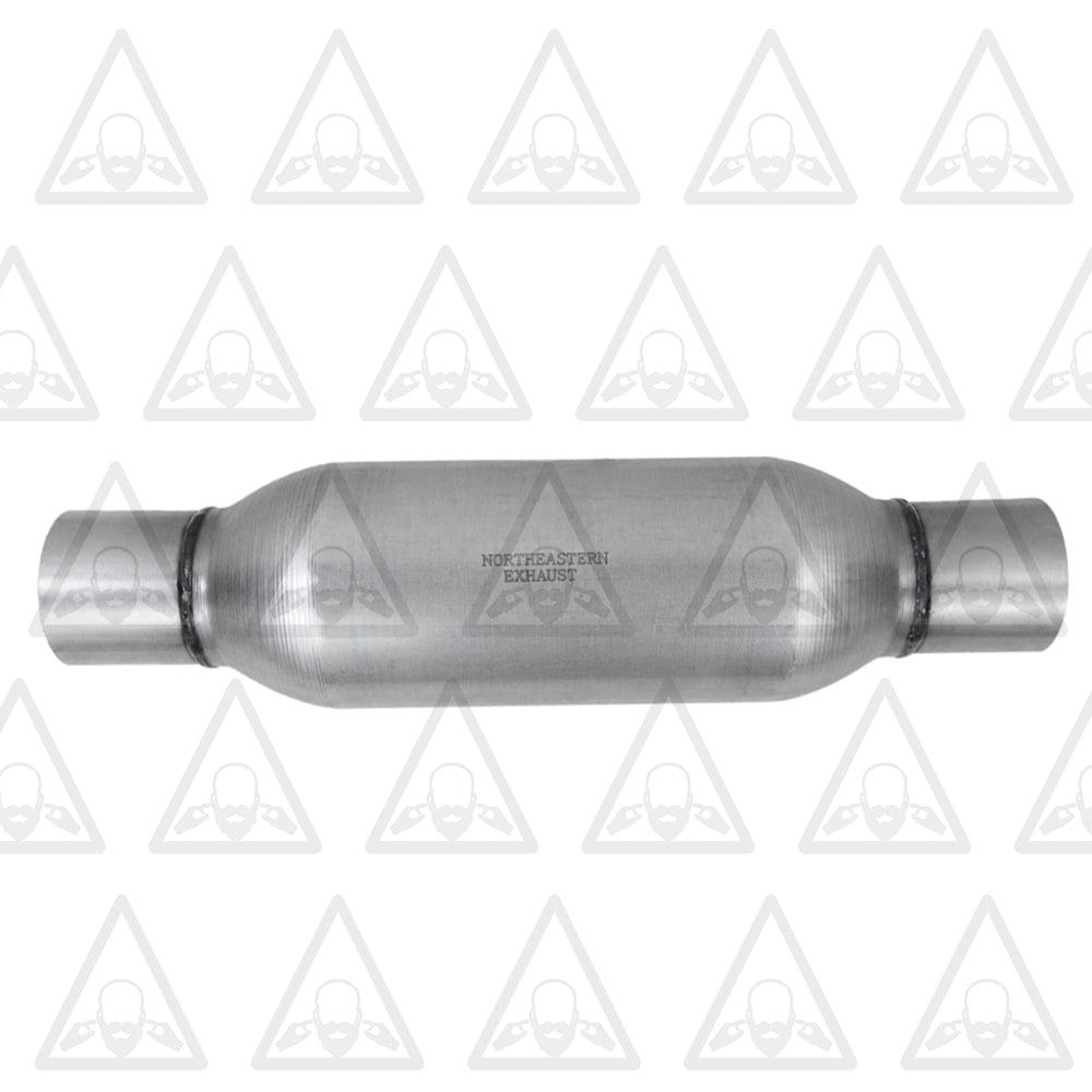 Stainless Steel Universal Chamber Round Performance Muffler 3" Inlet & 3" Outlet 17" Long