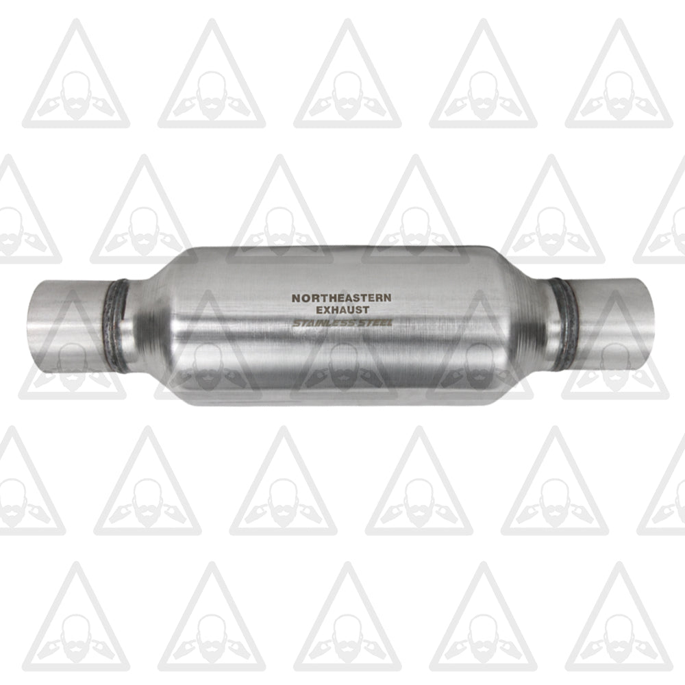 Stainless Steel Pair of Single Universal Chamber Round Performance Muffler 2.75" ID/OD 18" Long