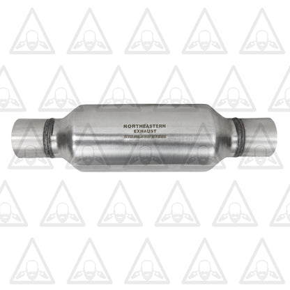 Stainless Steel Pair of Single Universal Chamber Round Performance Muffler 2.75" ID/OD 18" Long