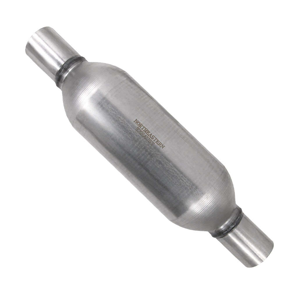 Stainless Steel Single Universal Chamber Round Performance Muffler 2.25" ID/OD 18" Long