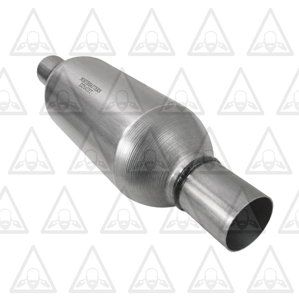 Stainless Steel Single Universal Chamber Round Performance Muffler 2.25" ID/OD 18" Long