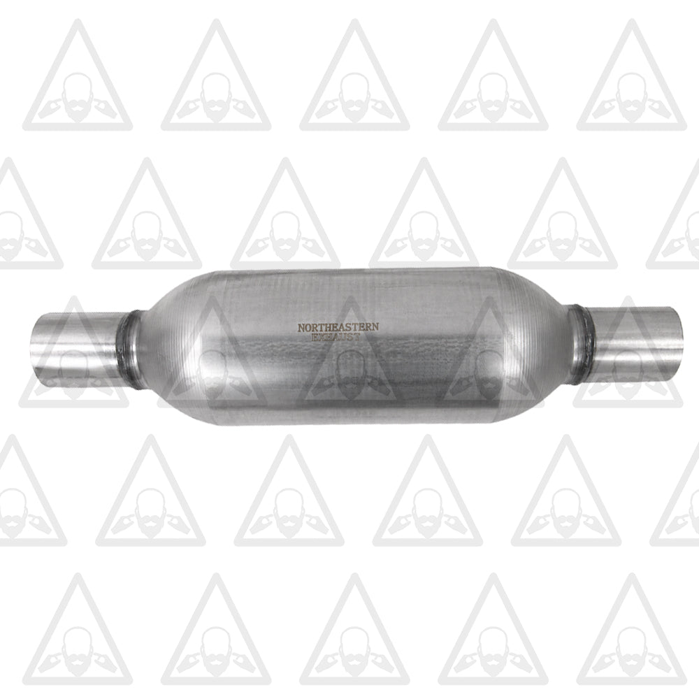 Stainless Steel Single Universal Chamber Round Performance Muffler 2.25" ID/OD 18" Long