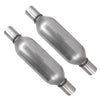Stainless Steel Pair of Single Universal Chamber Round Performance Muffler 2.25" ID/OD 18" Long