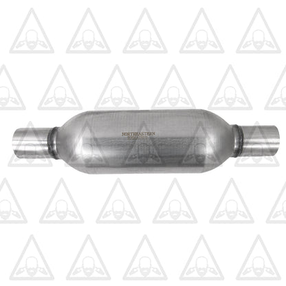 Stainless Steel Pair of Single Universal Chamber Round Performance Muffler 2.25" ID/OD 18" Long
