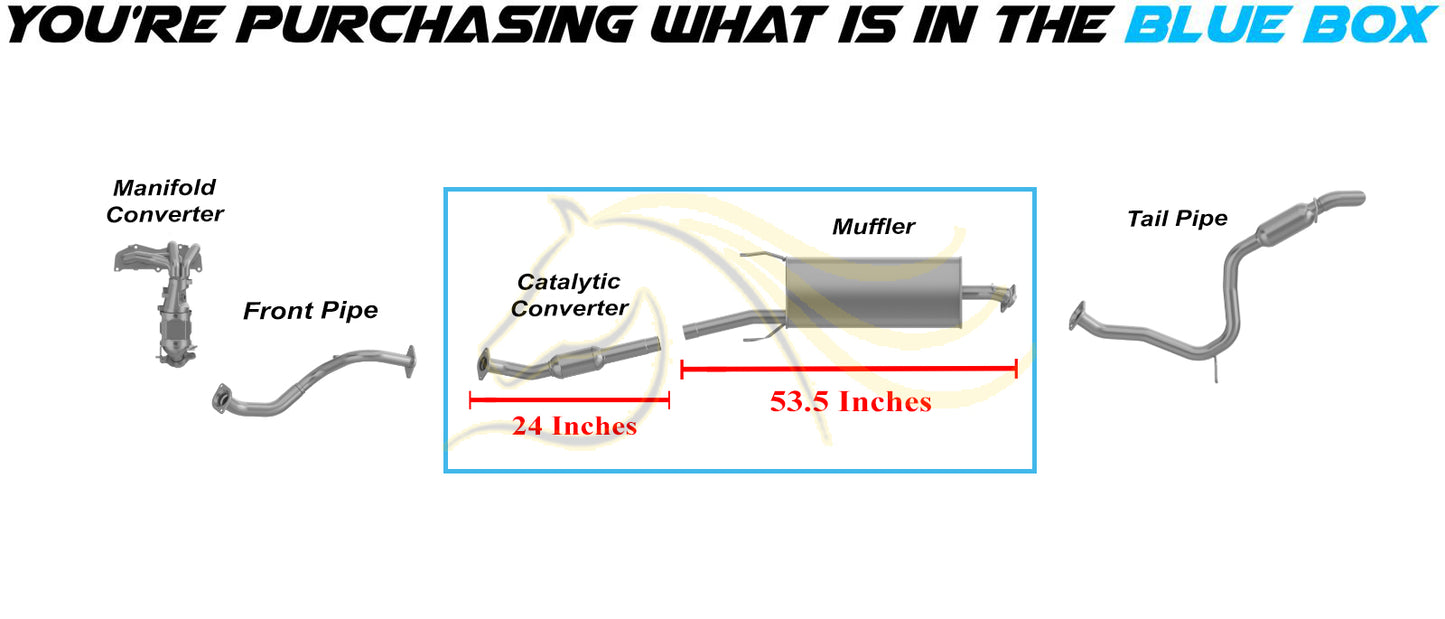 2006-2008 Toyota RAV4 2.4L Stainless Steel Exhaust Rear Catalytic w/ Muffler Kit - EPA Approved