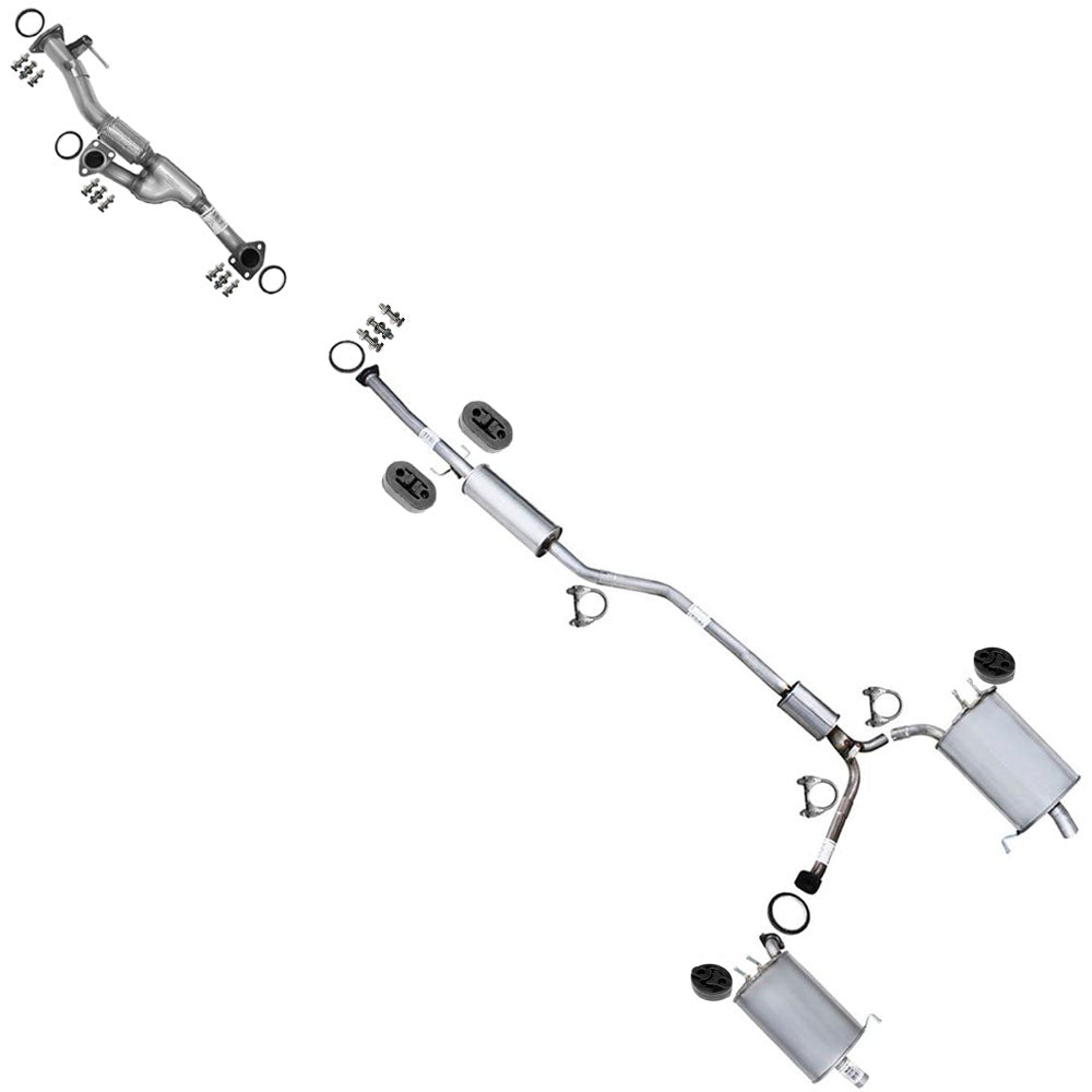 2008-2012 Honda Accord 3.5L Sedan Pair of Exhaust Muffler & Resonator Pipe Kit Stainless Steel
