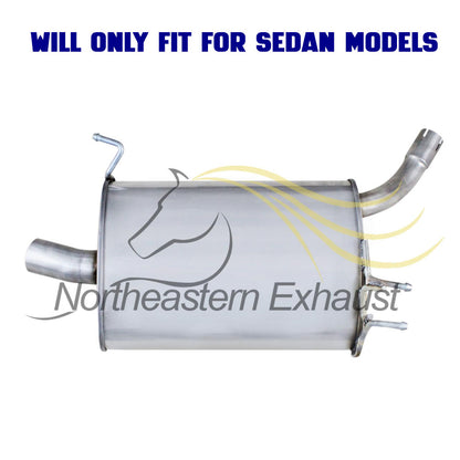 2008-2012 Honda Accord 3.5L Sedan Pair of Exhaust Muffler & Resonator Pipe Kit Stainless Steel