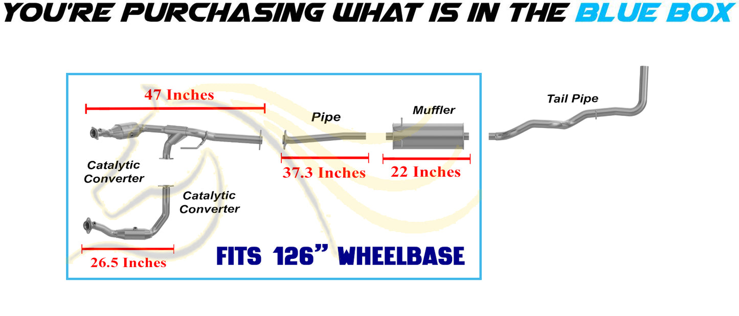 2007-2009 Mazda B4000 4.0L 126in WB Pair of Catalytic w/ Extension Pipe & Muffler Kit - EPA Approved