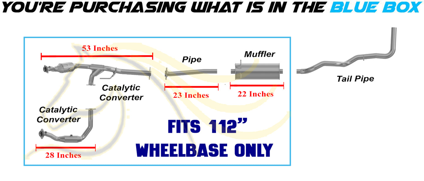 2007 Mazda B3000 3.0L 112" WB Pair of Catalytic w/ Exhaust Pipe & Muffler Kit - EPA Approved