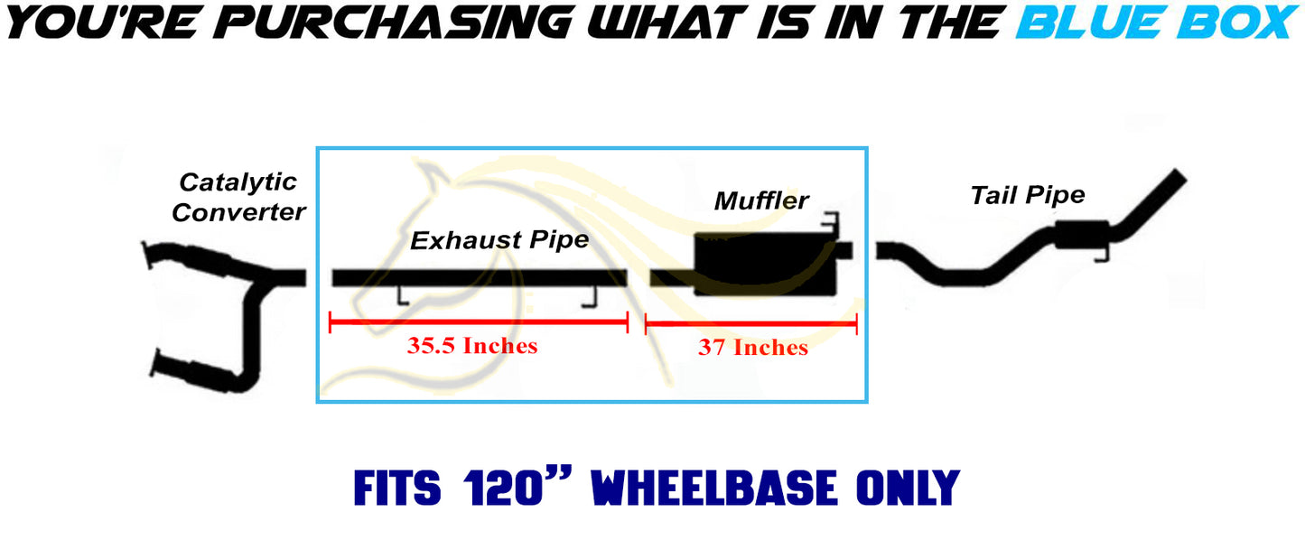 2009–2010 Dodge Ram 1500 3.7L 4.7L & 5.7L 120 WB" Stainless Steel Exhaust Pipe with Muffler Kit