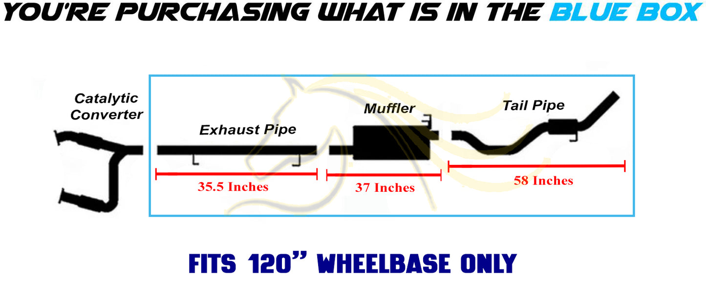 2009-2010 Dodge Ram 1500 3.7L 120" WB Exhaust Pipe with Muffler and Tail Pipe Kit | Stainless Steel