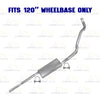 2009-2010 Dodge Ram 1500 3.7L 120" WB Exhaust Pipe with Muffler and Tail Pipe Kit | Stainless Steel