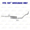 2011–2013 Ram 1500 3.7L & 4.7L 120" WB Exhaust Pipe, Muffler, Tail Pipe Kit | Stainless Steel