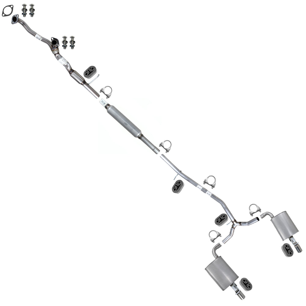 2016-19 Ford Explorer 3.5L Front & Rear Y Pipe w/ Resonator & Pair of Mufflers Kit | Stainless Steel
