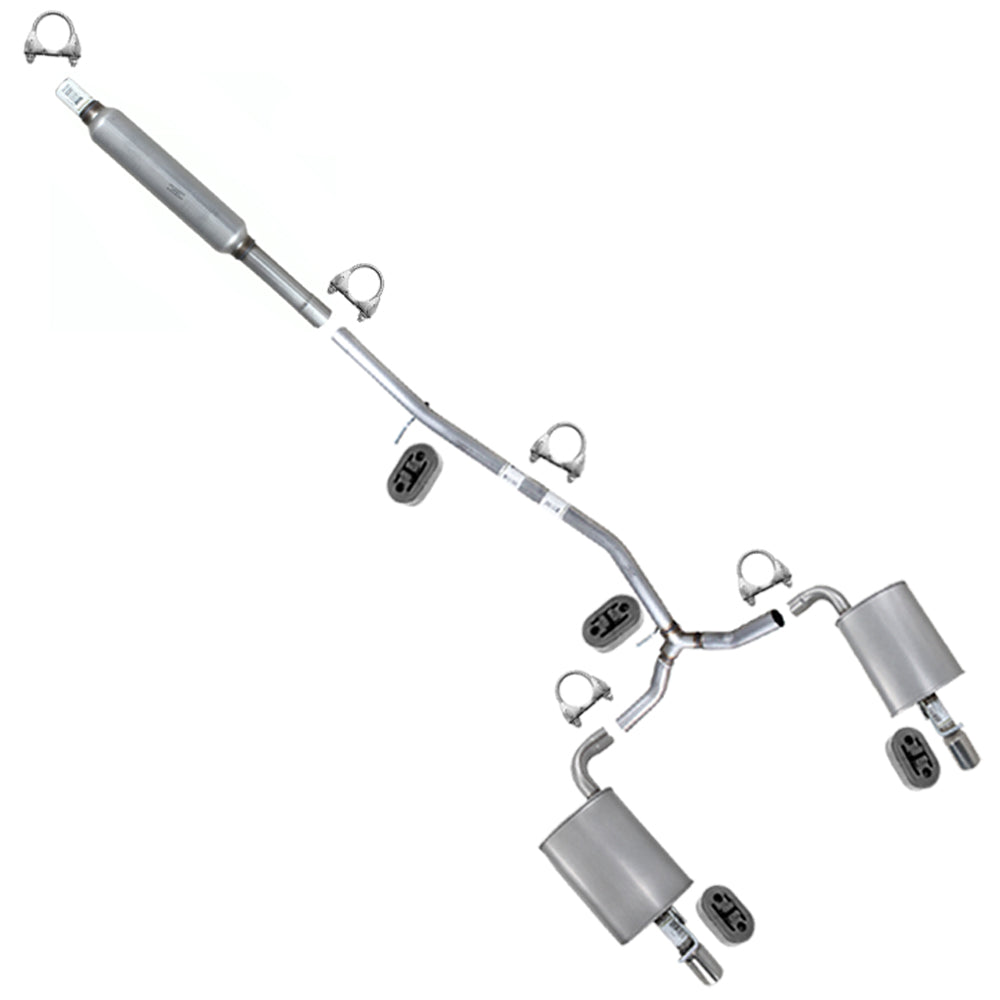 2016-2019 Ford Explorer 3.5L Resonator & Y Pipe w/ Pair of Mufflers Kit | Stainless Steel