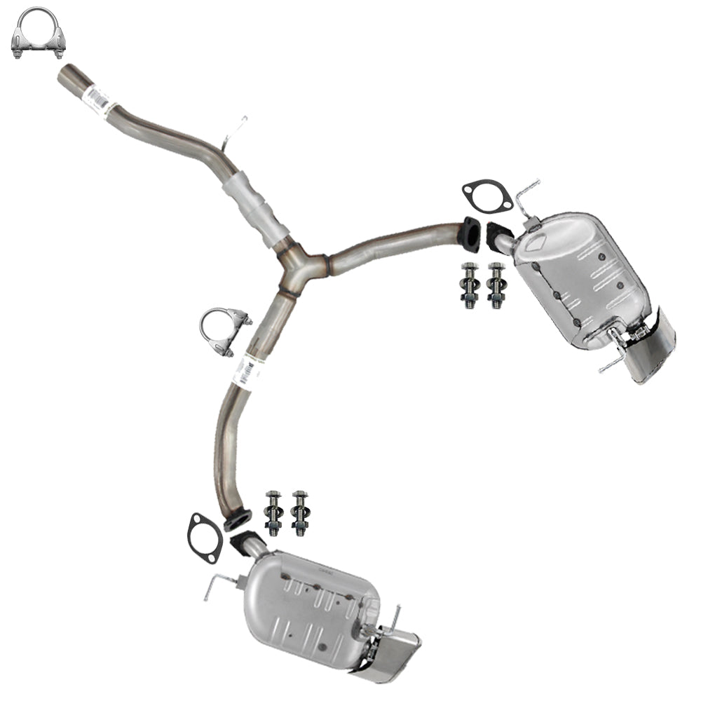 2007 Mazda CX-9 3.5L Exhaust Y Pipe with Pair of Mufflers Kit | Stainless Steel