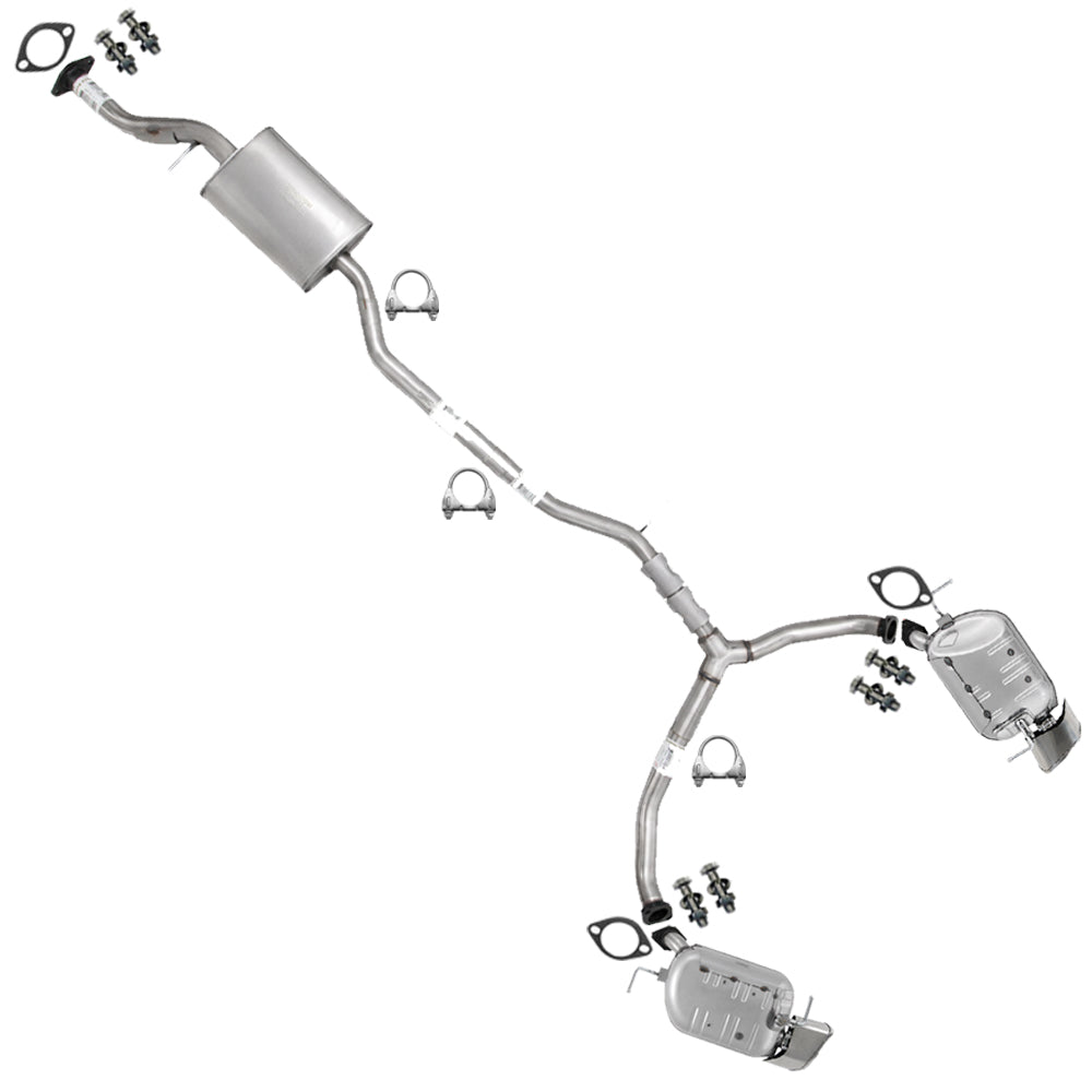 2008-2012 Mazda CX-9 3.7L Exhaust Resonator Y Pipe with Pair of Mufflers Kit | Stainless Steel