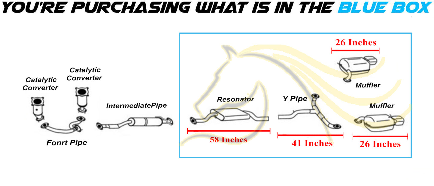 2008-2012 Mazda CX-9 3.7L Exhaust Resonator Y Pipe with Pair of Mufflers Kit | Stainless Steel