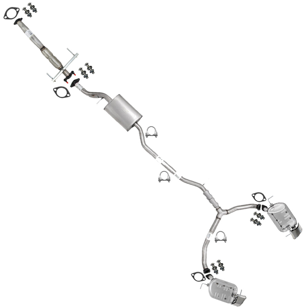 2008-2012 Mazda CX-9 3.7L Exhaust Pipes with Pair of Mufflers Kit | Stainless Steel