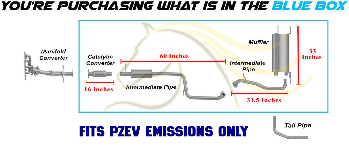 2010-2011 Mazda 3 2.0L Rear Catalytic w/ Intermediate  Pipes, & Muffler Kit | Stainless Steel