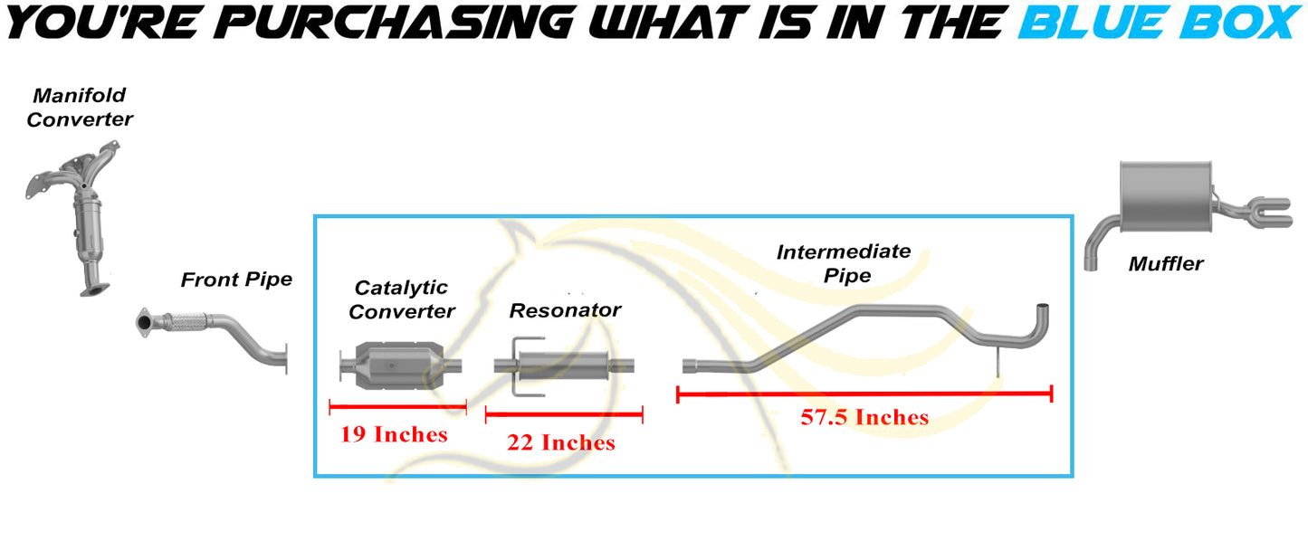 2010-2011 Mercury Milan 2.5L Rear Catalytic w/ Resonator & Intermediate Pipe Kit | Stainless Steel