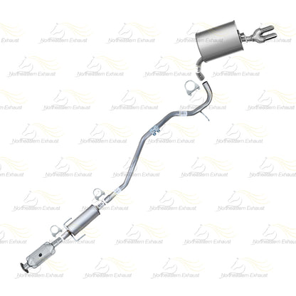 2010-2012 Ford Fusion 2.5L Rear Catalytic w/ Exhaust Pipes & Muffler Kit | Stainless Steel