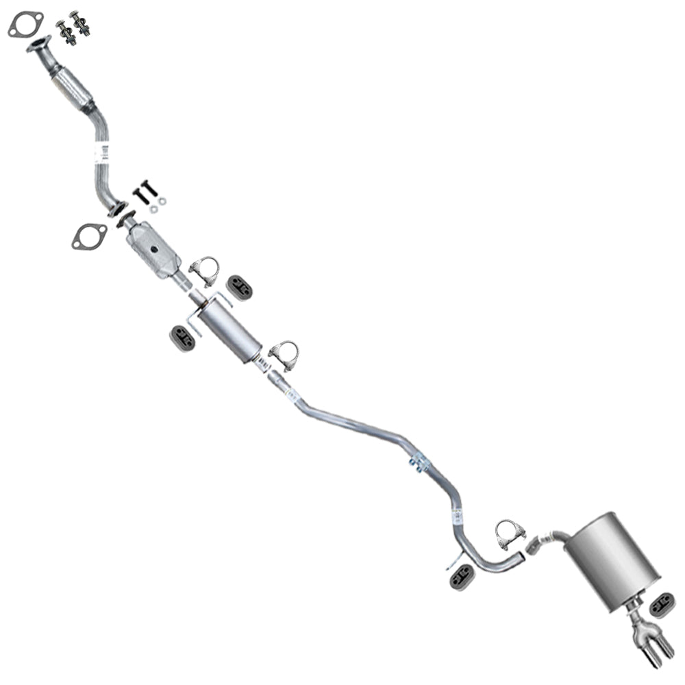 2010-12 Ford Fusion 2.5L Front Pipe Rear Catalytic w/ Exhaust Pipes & Muffler Kit | Stainless Steel