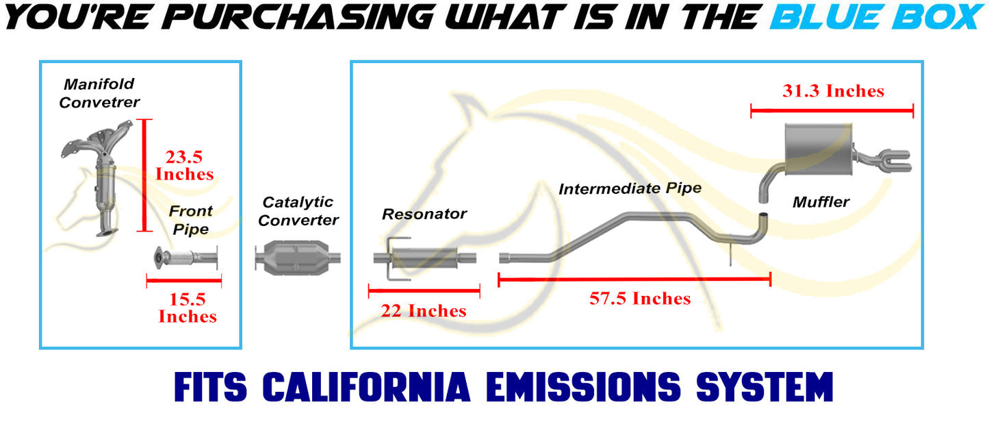 2007-2009 Ford Fusion 2.3L Manifold Converter & Exhaust Pipes w/ Muffler Kit | EPA Approved
