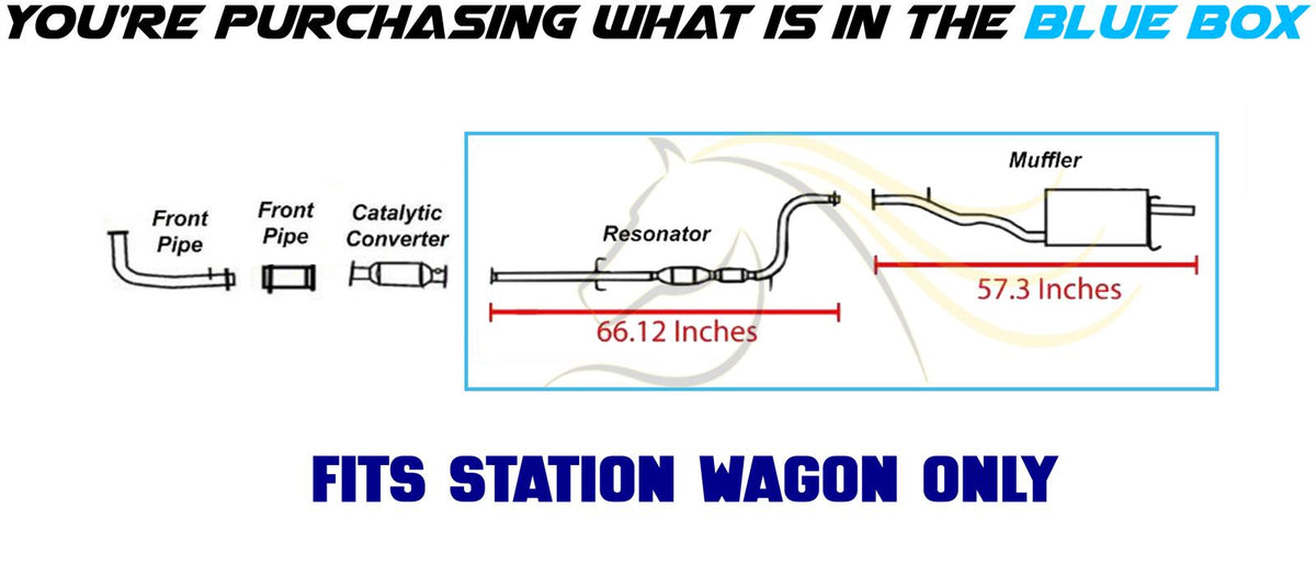 1994-1995 Honda Accord 2.2L Station Wagon Exhaust Resonator Pipe and Muffler