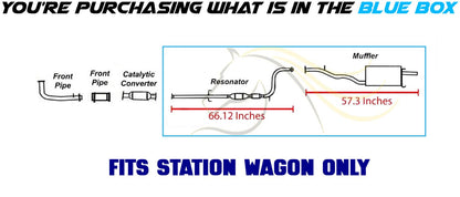 1994-1995 Honda Accord 2.2L Station Wagon Exhaust Resonator Pipe and Muffler