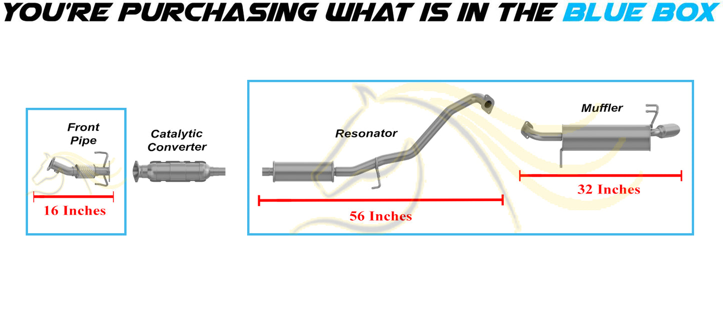 2012-2013 Kia Soul 2.0L Exhaust Front Pipe with Resonator Pipe & Muffler Kit | Stainless Steel