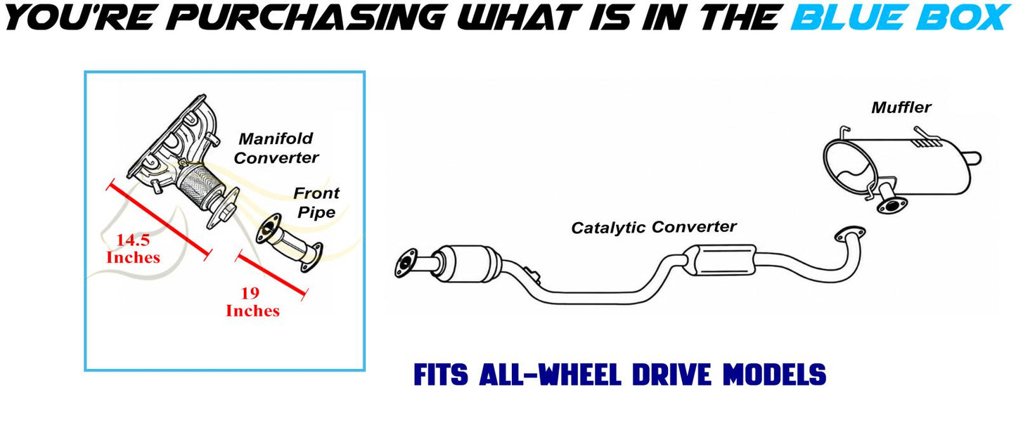 2014-2018 Mitsubishi Outlander 2.4L AWD Exhaust Manifold Converter & Front Pipe Kit | EPA Approved