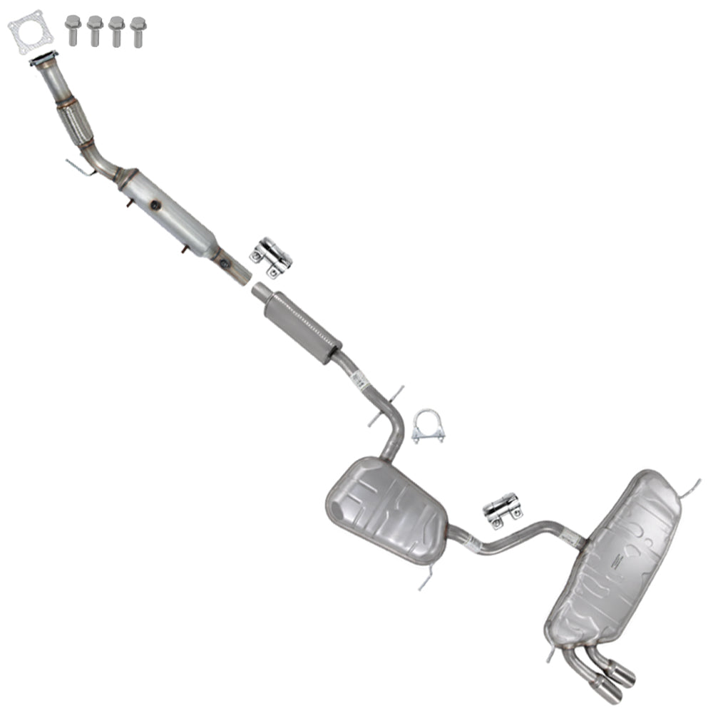 2006-2009 Volkswagen Rabbit 2.5L Exhaust Catalytic w/ Resonator & Muffler Kit | EPA Approved
