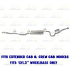 2007 Mitsubishi Raider 4.7L, 2008-2009 Mitsubishi Raider 3.7L Cat-Back Exhaust Kit | Stainless Steel
