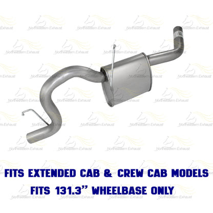 2005-2010 Dodge Dakota 4.7L Intermediate Pipe, Muffler & Tail Pipe Kit | Stainless Steel
