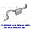 2007-2010 Dodge Dakota 3.7L Intermediate Pipe, Muffler & Tail Pipe Kit | Stainless Steel