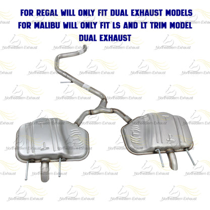 2011-2017 Buick Regal 2.4L Northeastern Exhaust Y-Pipe Pair of Mufflers