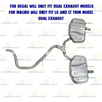 2011-2017 Buick Regal 2.4L Northeastern Exhaust Y-Pipe Pair of Mufflers
