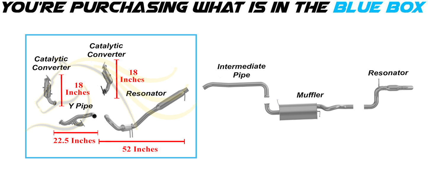 2011-2016 Chrysler Town & Country 3.6L Pair of Catalytic w/ Y Pipe & Resonator Kit | EPA Approved