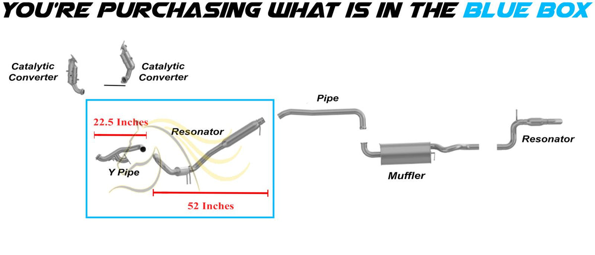 Stainless Steel Exhaust Y Pipe Resonator Kit fits:11-16 Town & Country 3.6L