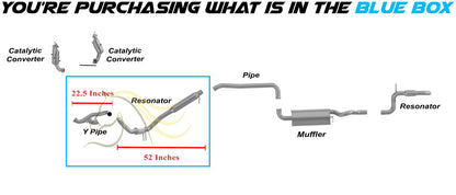 Stainless Steel Exhaust Y Pipe Resonator Kit fits: 2012-2015 RAM C/V 3.6L