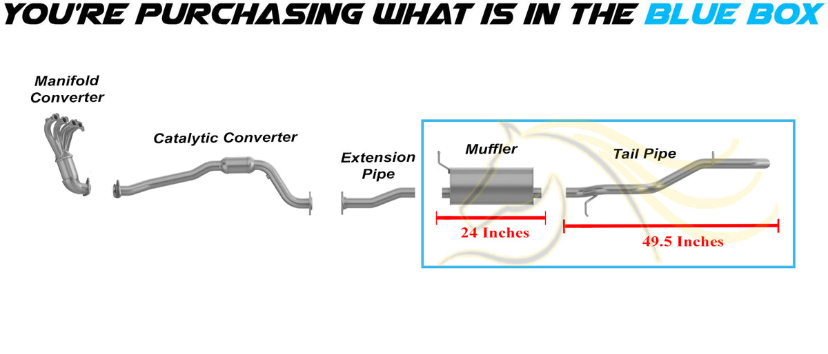 2007 Chevrolet Colorado & GMC Canyon 2.9L & 3.7L Exhaust Muffler & Tail Pipe | Stainless Steel