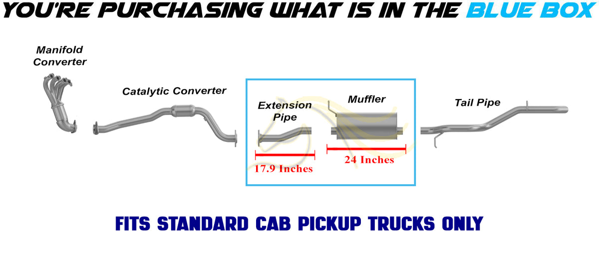 2007-2012 Chevy Colorado & GMC Canyon 2.9L & 3.7L Extension Pipe & Muffler Kit | Stainless Steel