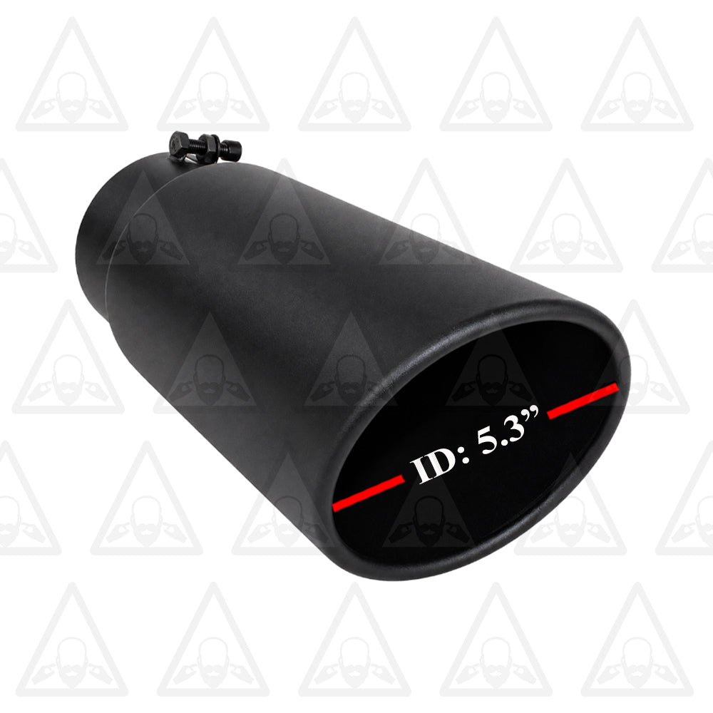 Black Powder-Coated Exhaust Tip 4.9" ID x 5.13" OD x 15" Long